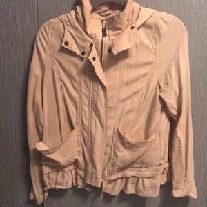 Tan utility hooded jacket